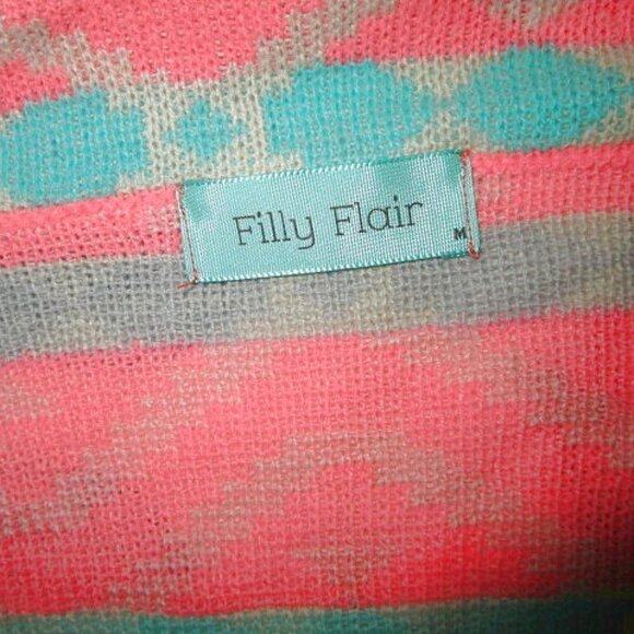 Vtg Y2K Mohair Blend Cardigan Sweater Size M Open Waterfall Festival Southwest - Picture 4 of 7